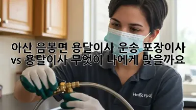 아산 음봉면 용달이사 운송: 포장이사 vs 용달이사, 무엇이 나에게 맞을까요?