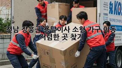 전남 장흥군 용달이사 소형 가구 이동, 저렴한 곳 찾기! 🚛🏠
